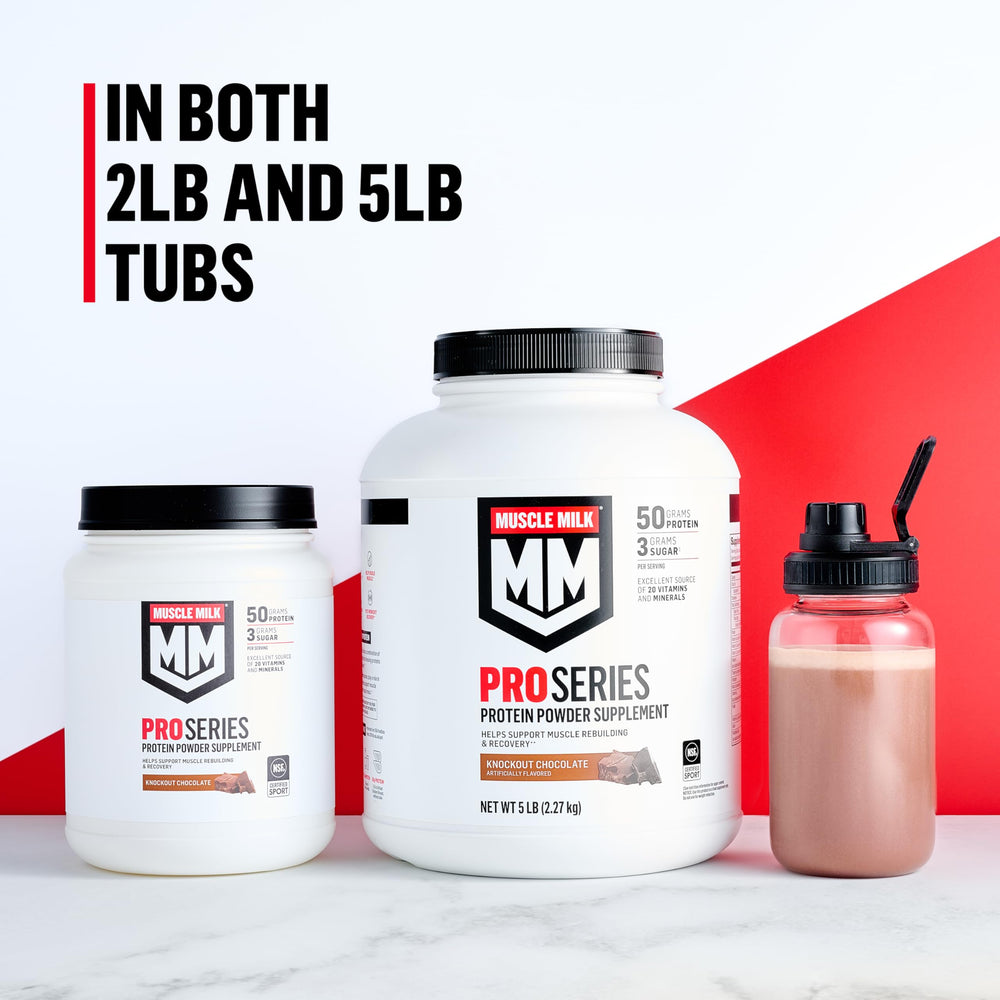 Muscle Milk Pro Series ready-to-mix shake being prepared with water