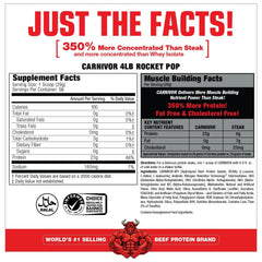 CARNIVOR scoop demonstrates 23g protein per serving for lactose-free shakes