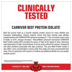 MuscleMeds Carnivor Mass ingredient list, highlights hydrolyzed beef protein isolate.