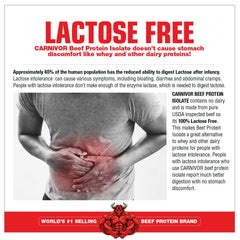 Front packaging of MuscleMeds Carnivor showing beef protein isolate concept.