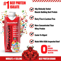 Pouring Carnivor RTD into a shaker demonstrates convenient ready-to-drink protein