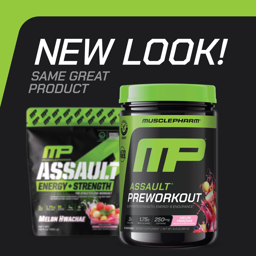 MusclePharm Assault scoop for precise serving before workouts