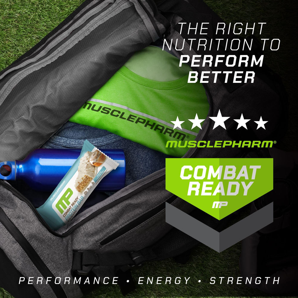 MusclePharm bar with chicory root fiber promoting satiety and digestion.