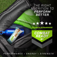 MusclePharm bar with chicory root fiber promoting satiety and digestion.