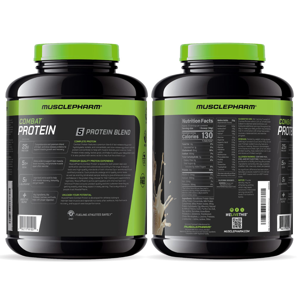 Packaging suggests pre- and post-workout use scenarios.