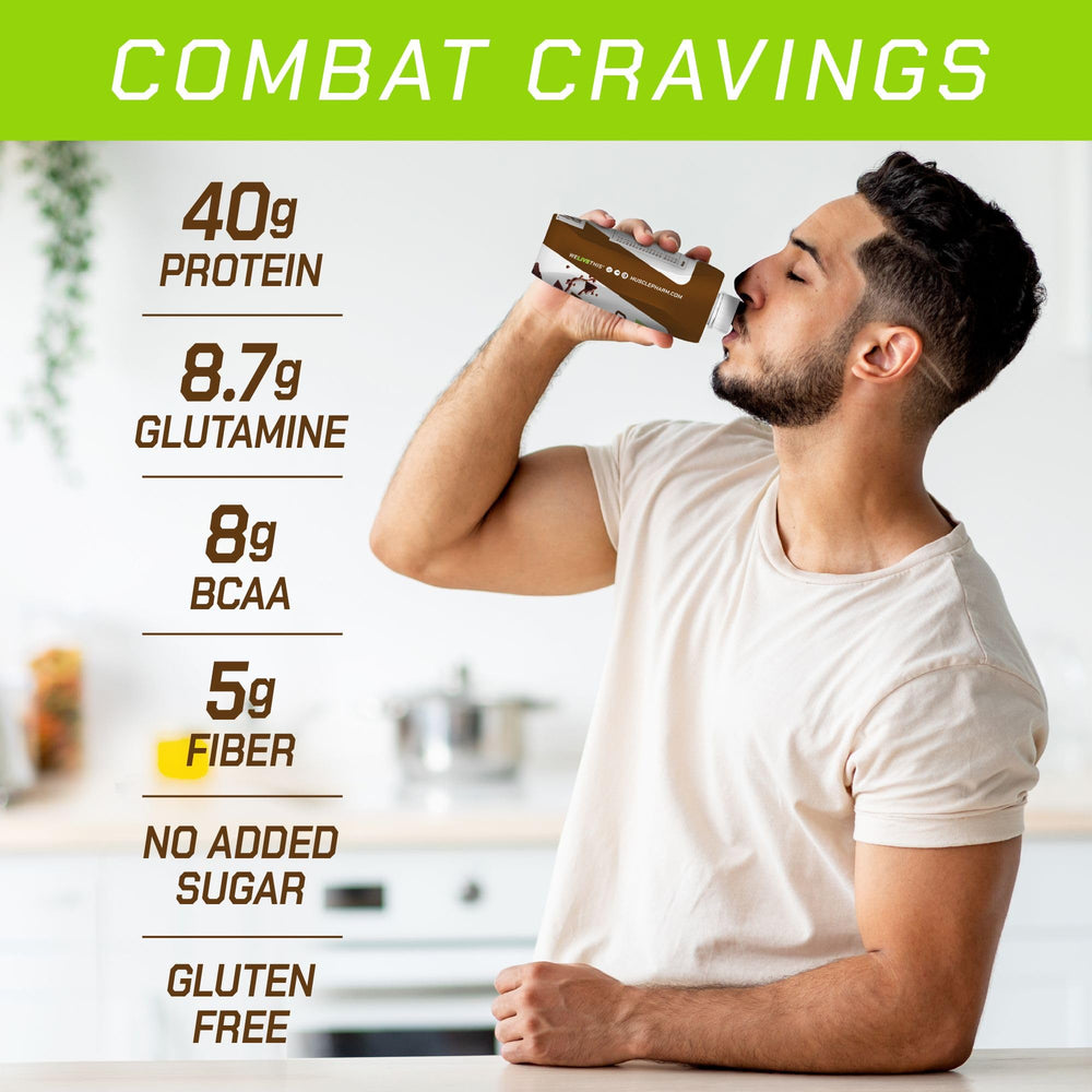 MusclePharm Combat Ready bottle pour captures smooth recovery shake after training