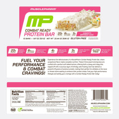 MusclePharm Combat Ready bar in athlete hands signals on-the-go fueling