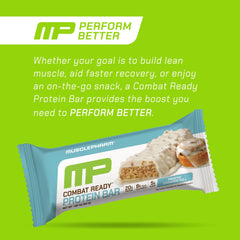 MusclePharm gluten-free Cinnamon Roll bar suitable for gluten-sensitive snacks.