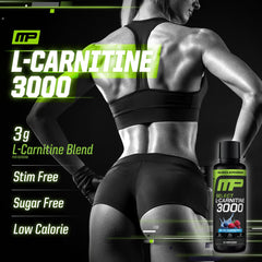 MusclePharm L-Carnitine 3000 blue raspberry label highlighting flavor and keto-friendly profile
