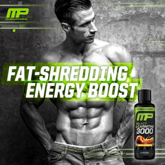 MusclePharm L-Carnitine 3000 peach nectarine flavor splash on liquid.