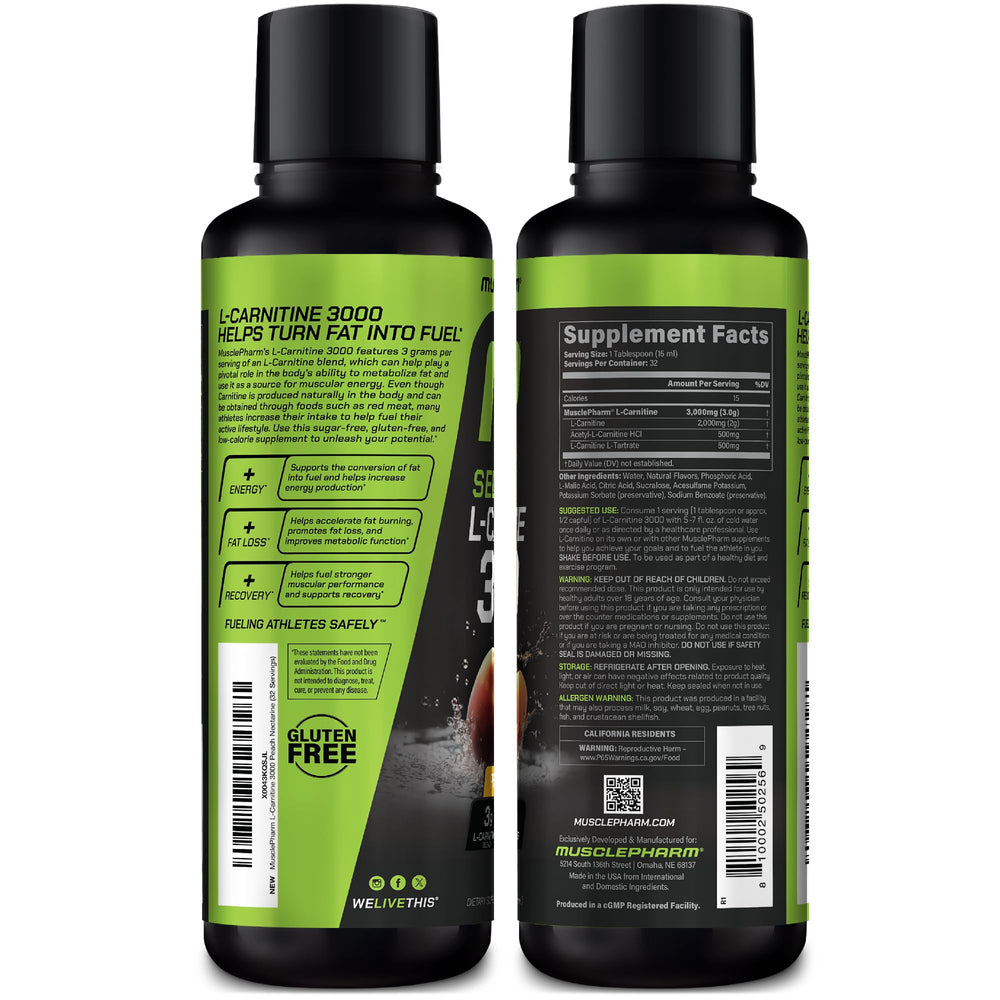 MusclePharm L-Carnitine 3000 on-the-go hydration during training