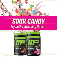 MusclePharm Select Amino powder dissolving in water in a shaker