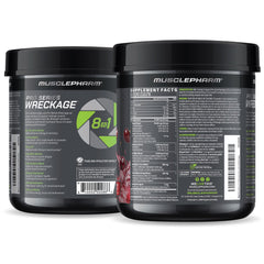 MusclePharm WRECKAGE panel highlights no added sugars and gluten-free