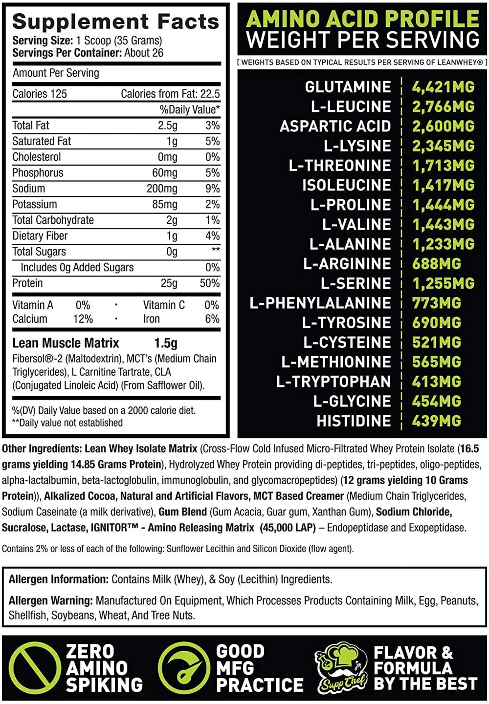 Scoop of Lean Whey Revolution powder ready for a quick, high-protein shake.