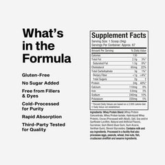 Close-up nutrition label on Nitro-Tech Whey Gold jar highlighting gluten-free formula