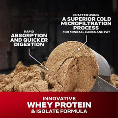 Nitro-Tech Whey Gold Vanilla Cream powder being poured into a shaker for easy mixing.