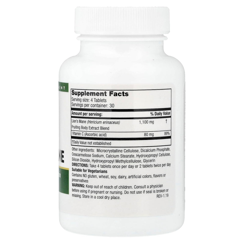 Mushroom Matrix Lion's Mane label close-up highlights premium extract details.