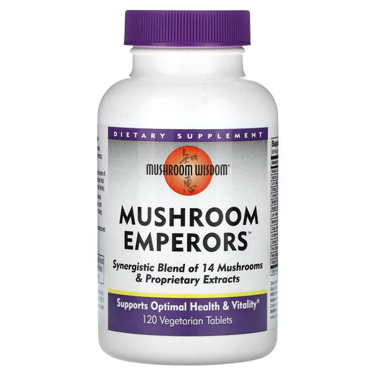 Mushroom Wisdom Mushroom Emperors bottle for daily vitality.