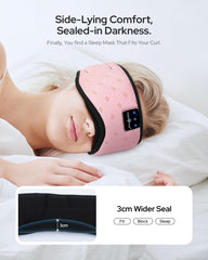 MUSICOZY mesh pink side-sleep ergonomic design supports eye and ear comfort.
