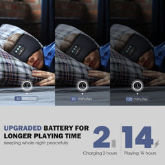 MUSICOZY Sleep Headphones 14-hour battery for uninterrupted listening.