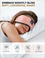 MUSICOZY eye mask headphones fabric close-up showing soft velvet and stretch cotton comfort.