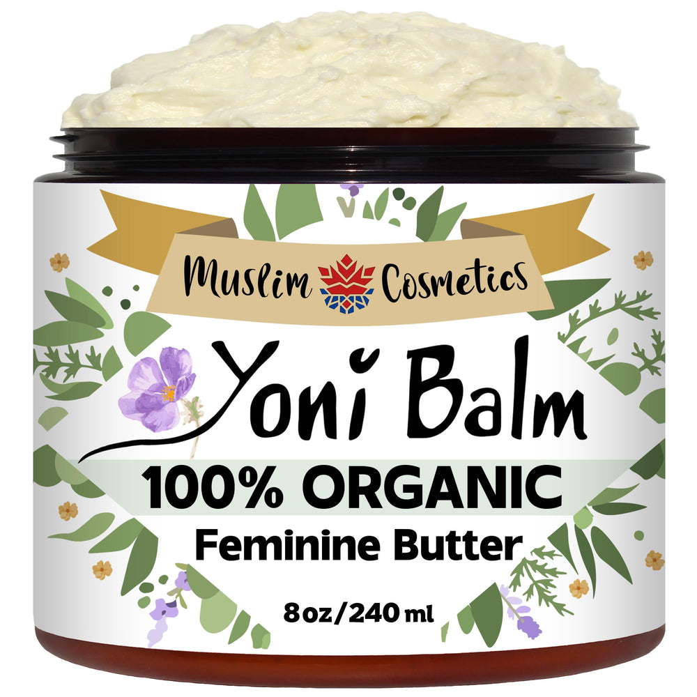 Muslim Cosmetics Organic Yoni Butter bottle with nine-herb infusion for daily intimate care