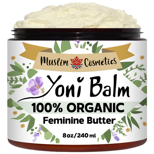 Muslim Cosmetics Organic Yoni Butter bottle with nine-herb infusion for daily intimate care