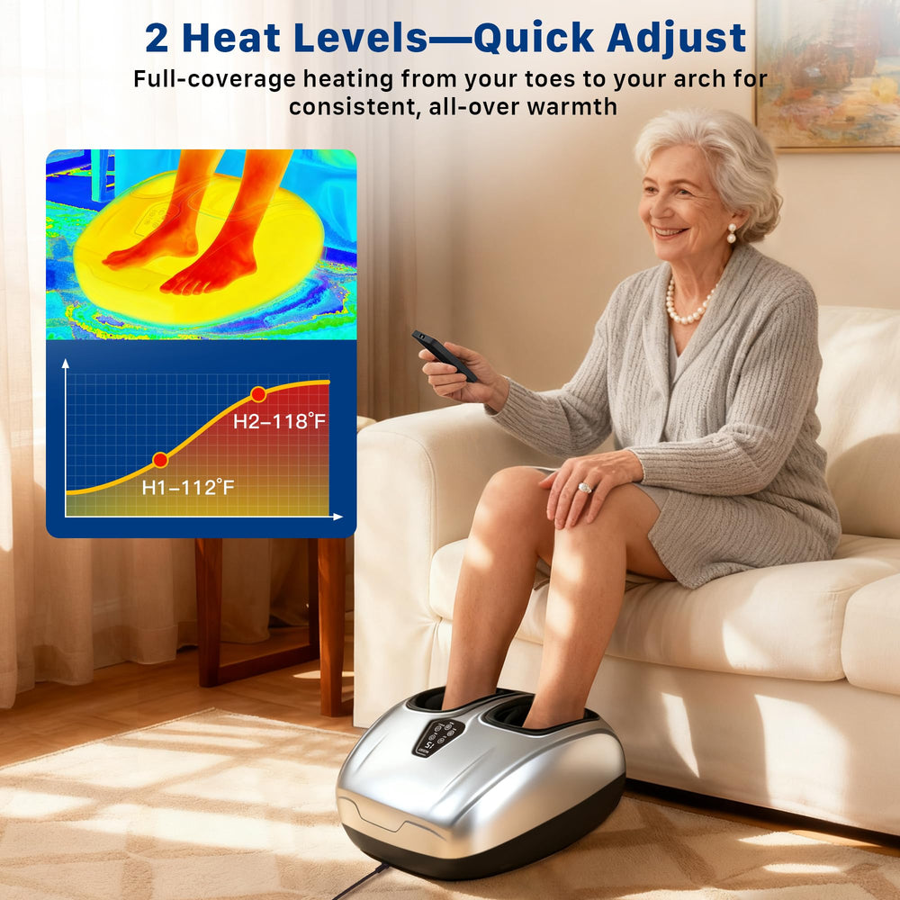 Musugy Foot Massager remote control enables hands-free adjustments.