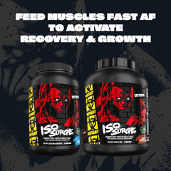 Mutant ISO Surge protein scoop beside powder for easy measuring