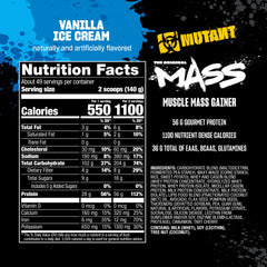 Mutant Mass natural whole-food ingredients including barley and oats