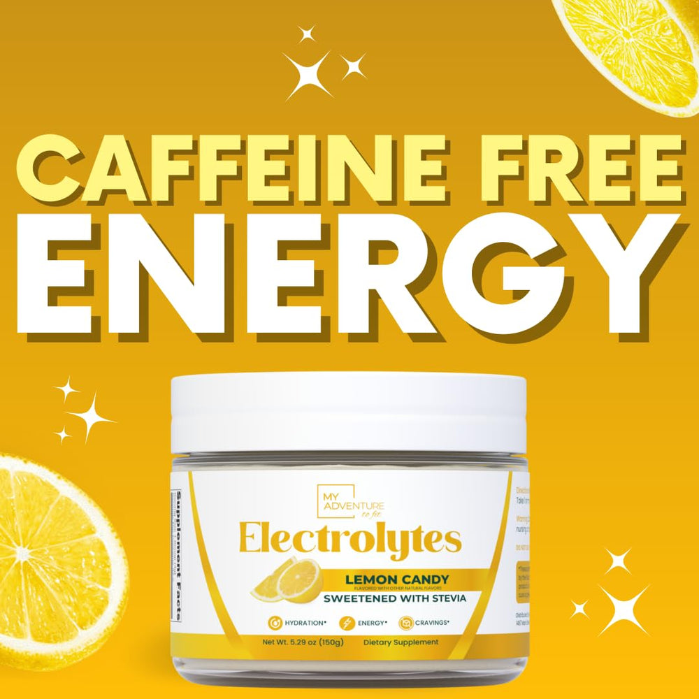 My Adventure to Fit packaging emphasizes sugar-free electrolyte support.