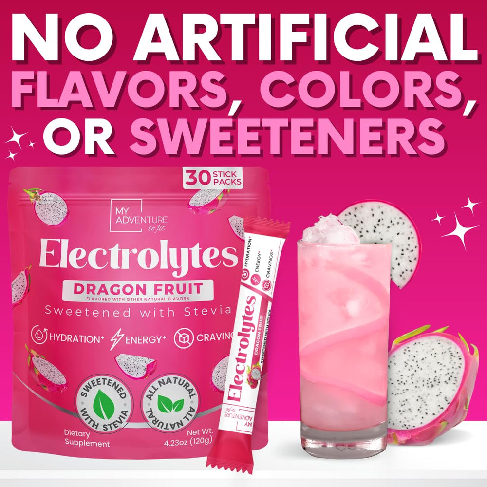 My Adventure to Fit dragon fruit electrolytes stick dissolving in water for quick hydration