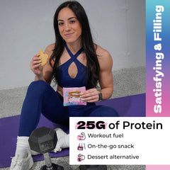 My Cookie Dealer Birthday Cake protein cookie bite captures chewy texture and festive flair.