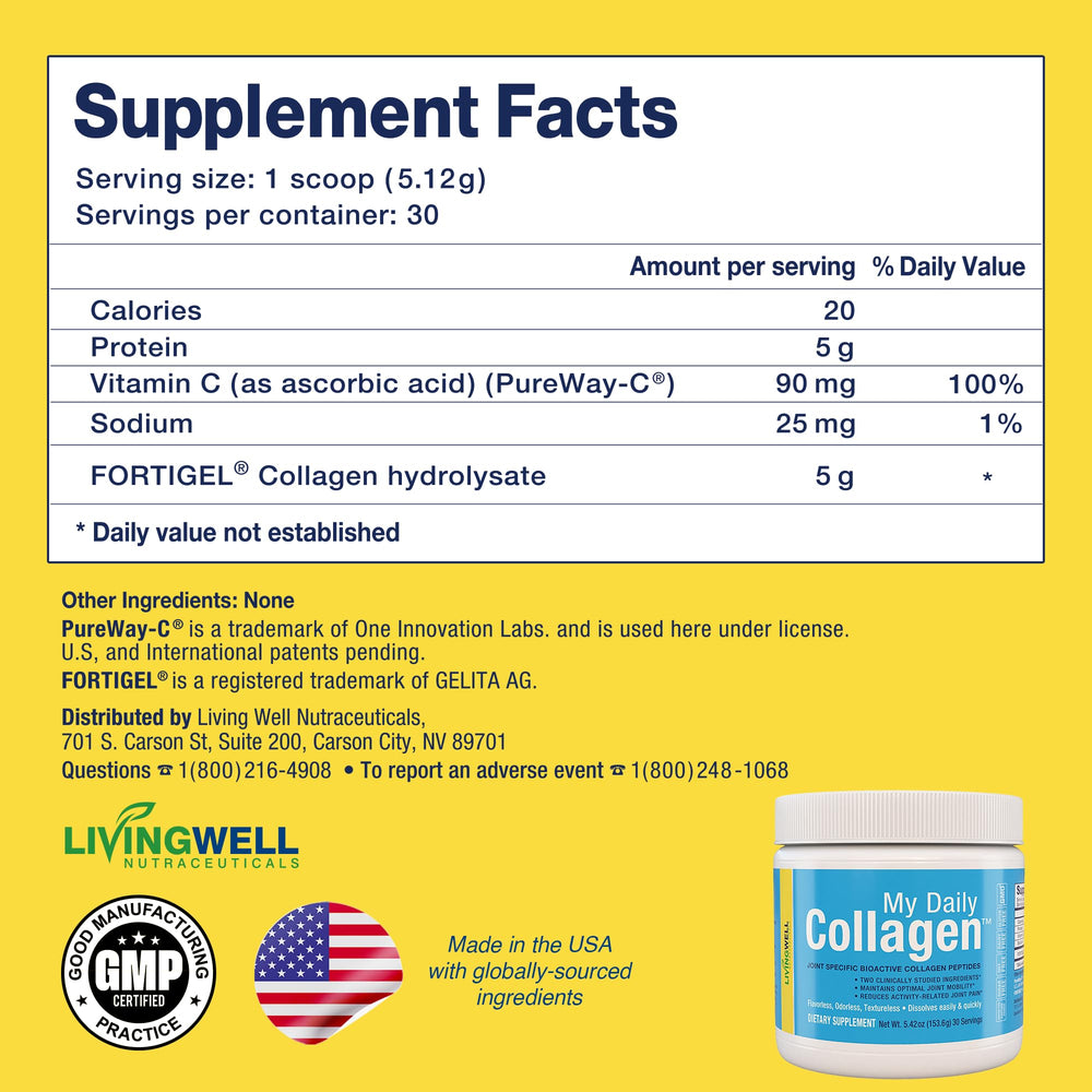 My Daily Collagen Made-in-USA badge indicating quality manufacturing.
