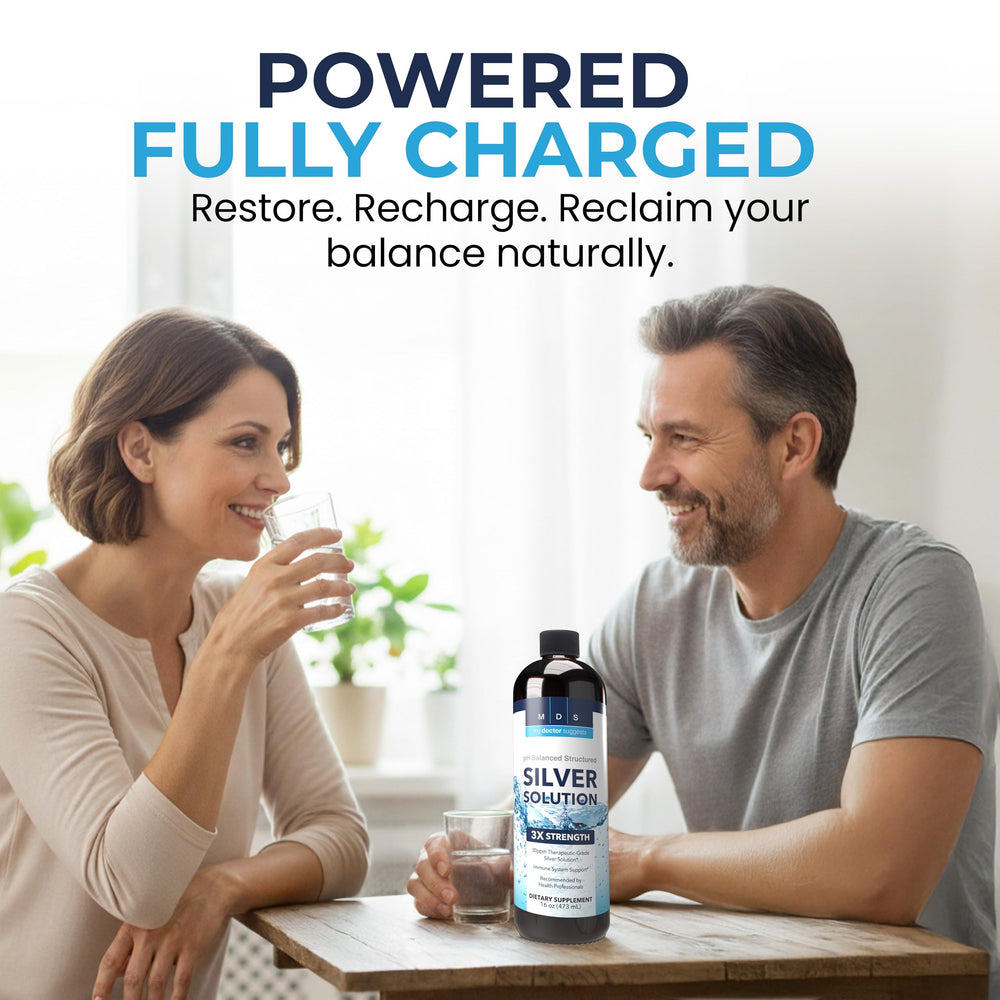 My Doctor Suggests alkaline structured silver liquid label with product details
