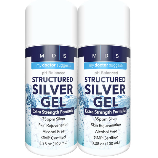 My Doctor Suggests Colloidal Silver Gel bottle shows potency and clarity for topical care.