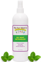 MY HAIR HELPERS Mint Detangler bottle for quick detangling and fresh scent.