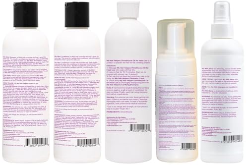 MY HAIR HELPERS mint shampoo bottle for refreshing lice care