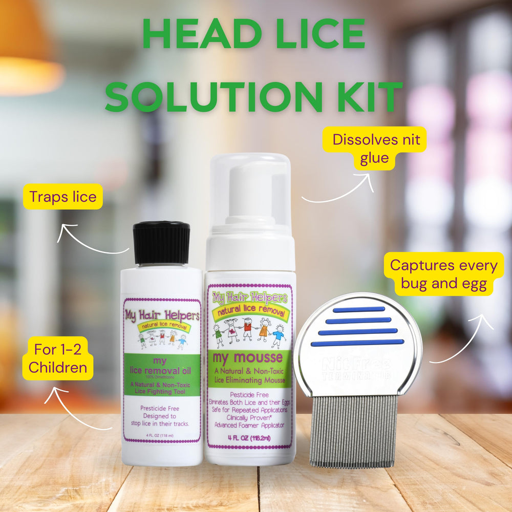 My Hair Helpers nit removal close-up shows safe, kid-friendly technique