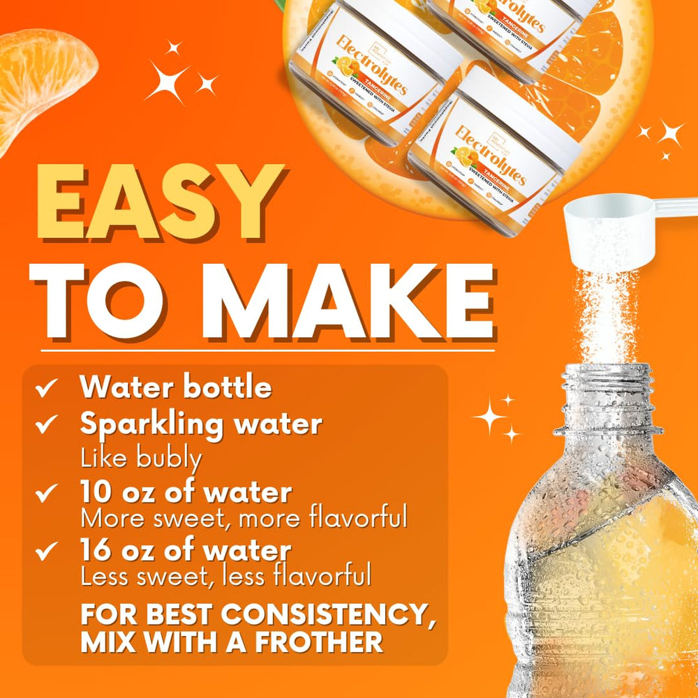 My Adventure to Fit Caffeine-free electrolytes mix in glass for steady hydration.