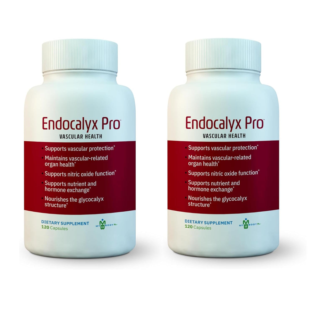 MYBODYRX Endocalyx Pro bottle with capsules supporting vascular health and nitric oxide functions