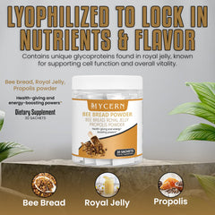 Mycern Yogurt topped with Bee Bread Powder adds nutrition
