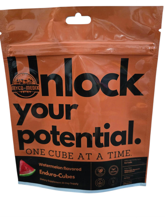 MYCOMedix Cordyceps watermelon gummy in a bottle showing 1000mg potency
