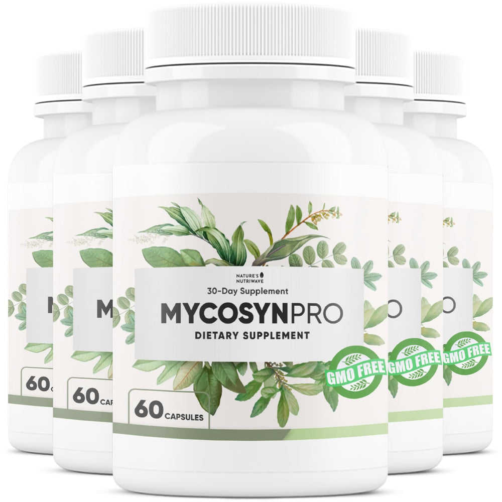 Mycosyn Pro bottle front for Nature’s NutriWave, easy daily wellness.