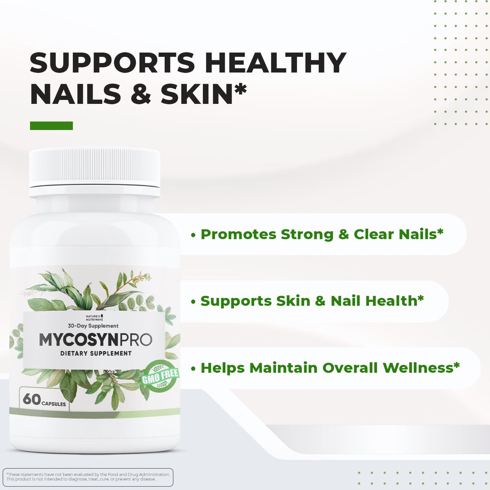 Mycosyn Pro ingredients horsetail fo-ti spirulina highlights plant-based blend.