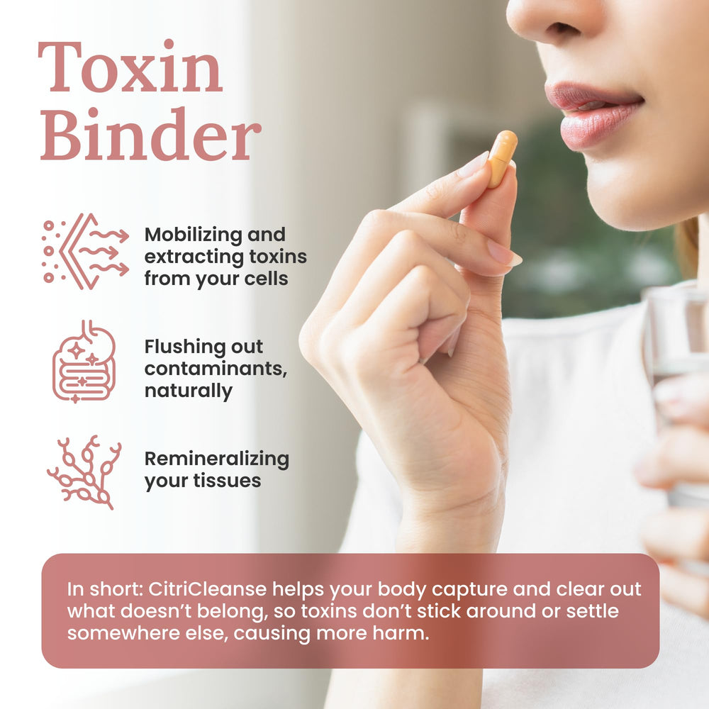 Myers Detox CitriCleanse capsules ready for daily use with water.