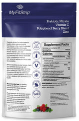 MyFitStrip Nitric Oxide Lozenges pack back with ingredients