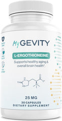 MyGevity L-Ergothioneine bottle front view, promoting daily longevity support.