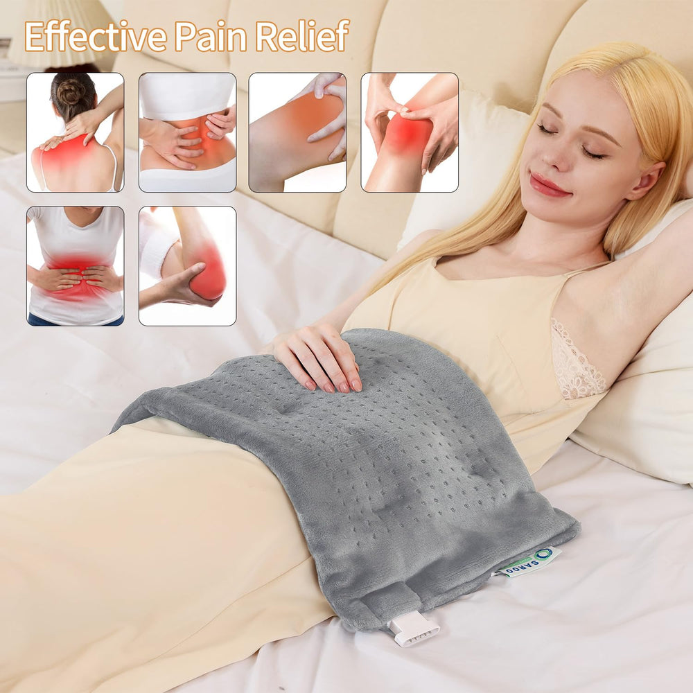 Myiosus pad over shoulders contours with weighted beads for uniform warmth