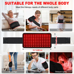 Myipyi red light therapy pad on the waist supports easy, comfortable use.